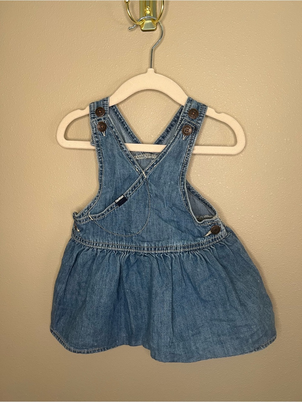 9m Denim Cross-Back Overall Dress for Girls - Blue